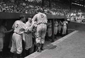 Joe DiMaggio Being Congratulated, June 29, 1941