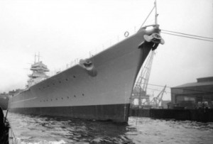 The Bismarck, 1941. The largest battleship ever built.